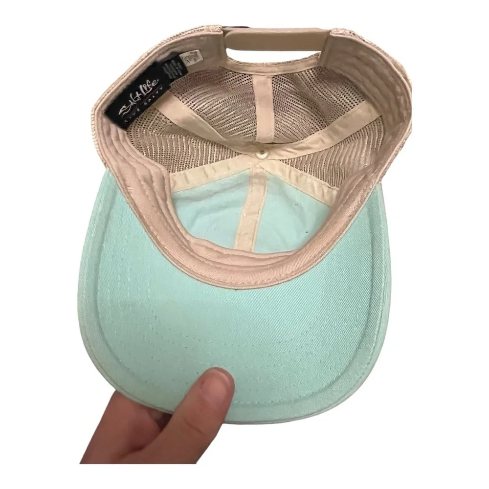 Salt Life Sea Foam Green Blue and Cream Trucker Snapback hat - Picture 5 of 8